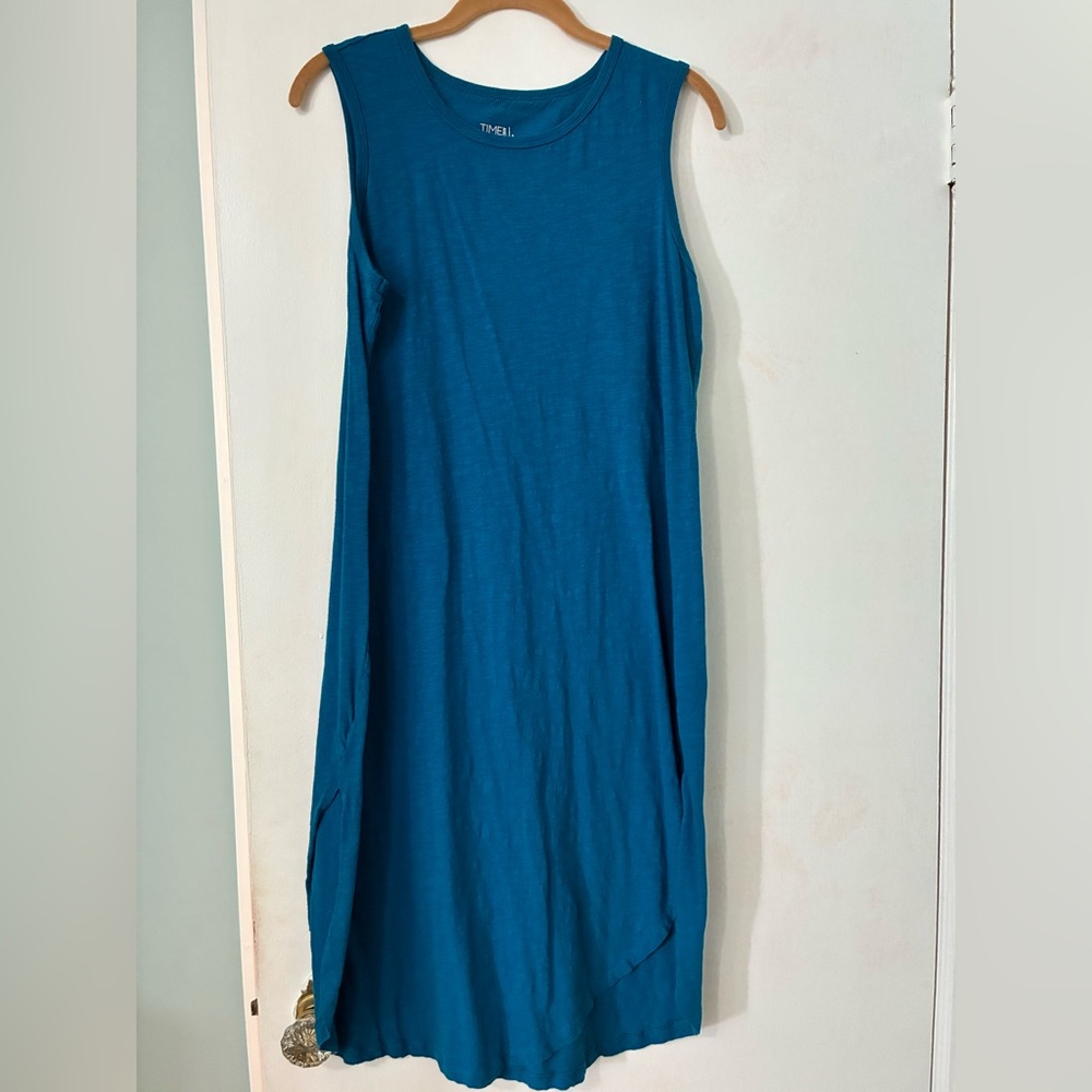 Time and Tru Teal midi dress